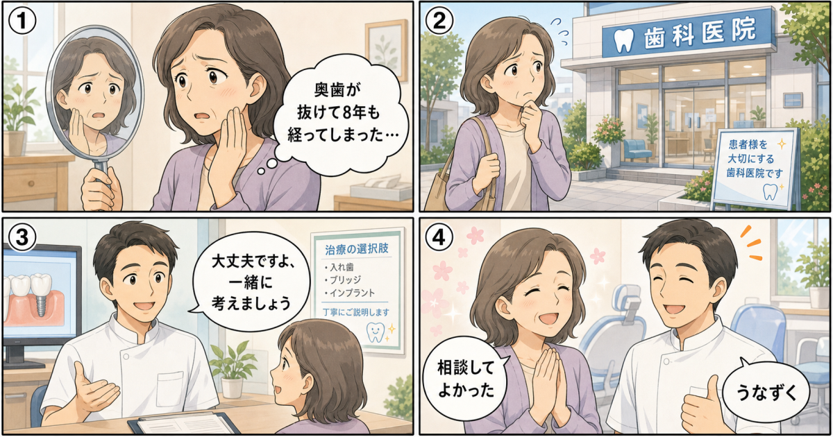 歯が抜けたまま何年放置しても治療可能?手遅れと諦める前の選択肢